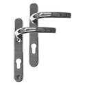 Greenteq Alpha 92 Lever/Lever UPVC Furniture - 220mm Backplate - Polished Chrome
