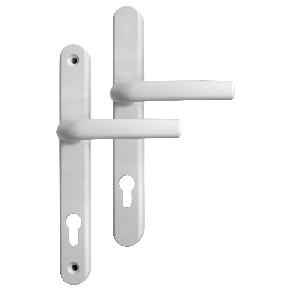 Greenteq Alpha 92 Lever/Lever UPVC Furniture - 250mm Backplate - White