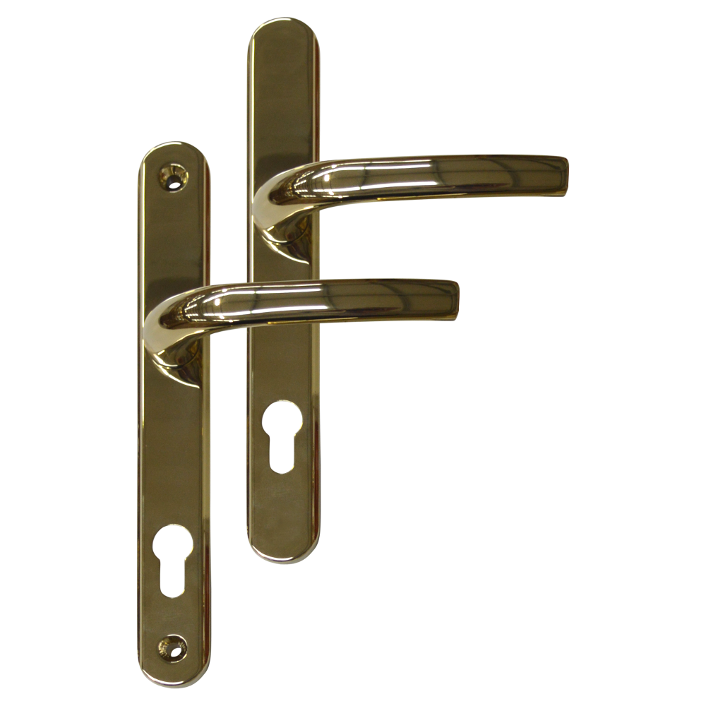 Greenteq Alpha 92 Lever/Lever UPVC Furniture - 250mm Backplate - Gold