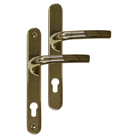 Greenteq Alpha 92 Lever/Lever UPVC Furniture - 250mm Backplate - Gold