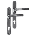Greenteq Alpha 92 Lever/Lever UPVC Furniture - 250mm Backplate - Polished Chrome