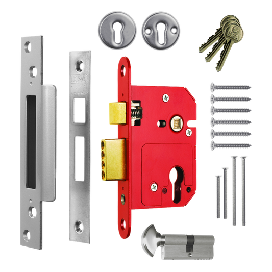 ERA 234 Fortress BS Euro Keyless Egress Key & Turn Sashlock With Cylinder - 64mm PC KD Boxed