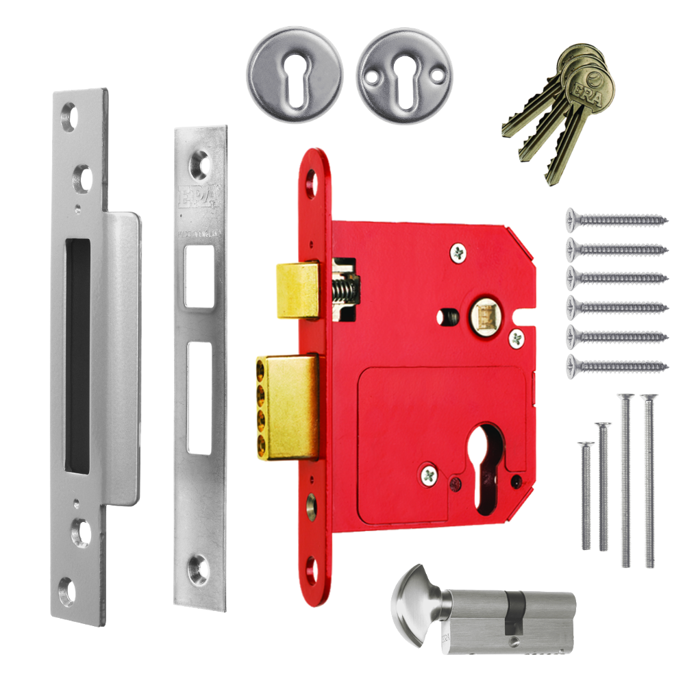 ERA 334 Fortress BS Euro Keyless Egress Key & Turn Sashlock With Cylinder - 76mm PC KD Boxed