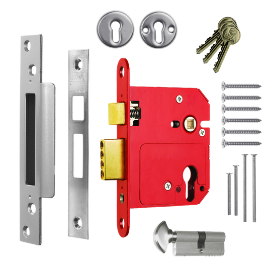 ERA 334 Fortress BS Euro Keyless Egress Key & Turn Sashlock With Cylinder - 76mm PC KD Boxed