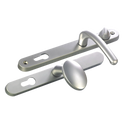 FAB & FIX Balmoral 92/62 Lever/Pad Snib UPVC Furniture - Satin Silver