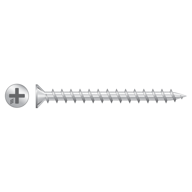 RAPIERSTAR Sharp Point Screws For Non-Reinforced UPVC - Countersunk - 4.3mm x 35mm - ZP (Qty 1000)