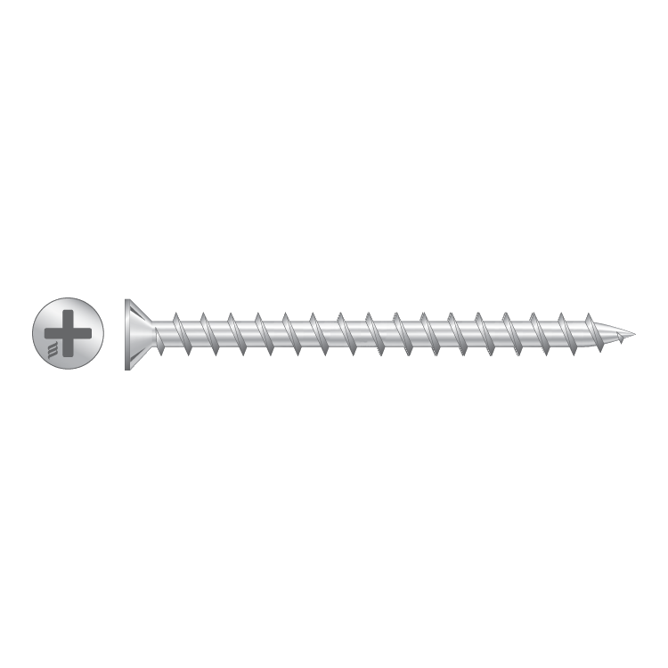 RAPIERSTAR Sharp Point Screws For Non-Reinforced UPVC - Countersunk - 4.3mm x 40mm - ZP (Qty 1000)