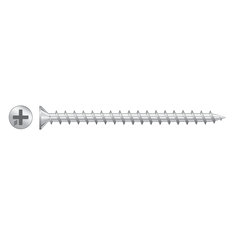 RAPIERSTAR Sharp Point Screws For Non-Reinforced UPVC - Countersunk - 4.3mm x 45mm - ZP (Qty 500)