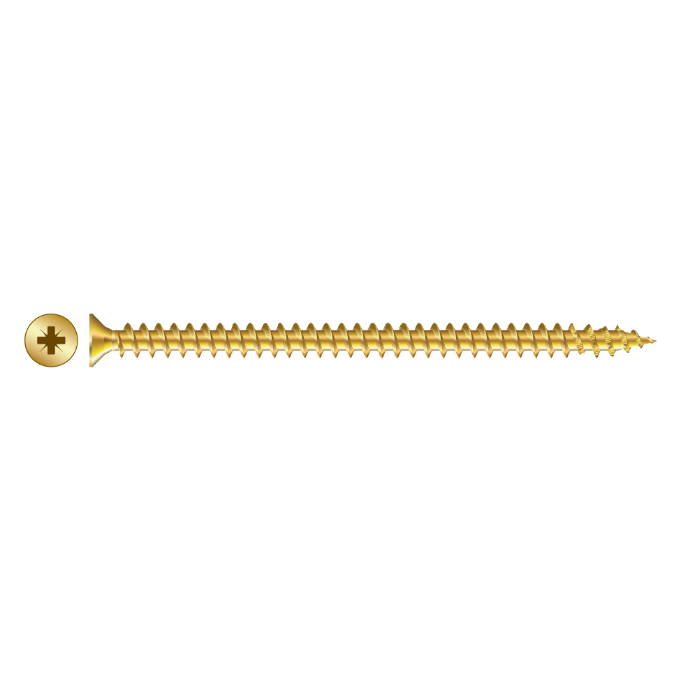 RAPIERSTAR Sharp Point Wood Screw - Countersunk - 4.0mm x 50mm - YP (Qty 200)