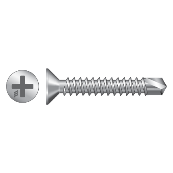 RAPIERSTAR Self Drill Screws For Reinforced UPVC - Countersunk - 4.8mm x 38mm - ZP (Qty 500)