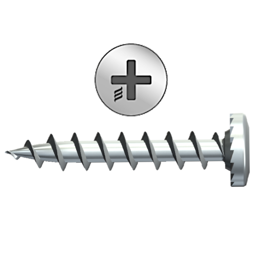 RAPIERSTAR Sharp Point Screws With Shallow Pan Head For Non-Reinforced UPVC - 4.8mm x 25mm ZP (Qty 1000)