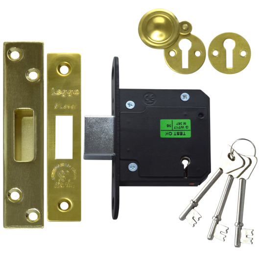 LEGGE New Style N5641 & N5761 5 Lever Deadlock - 76mm PB KD Boxed