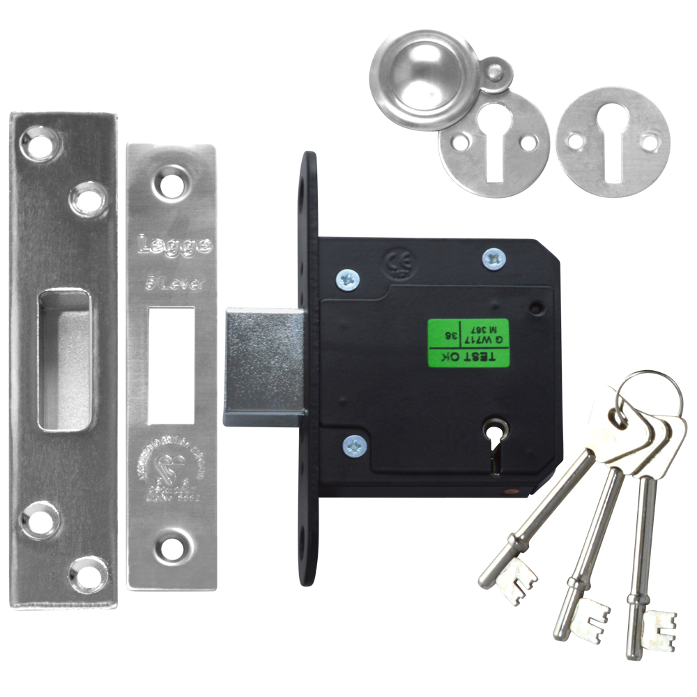 LEGGE New Style N5641 & N5761 5 Lever Deadlock - 76mm SS KD Boxed