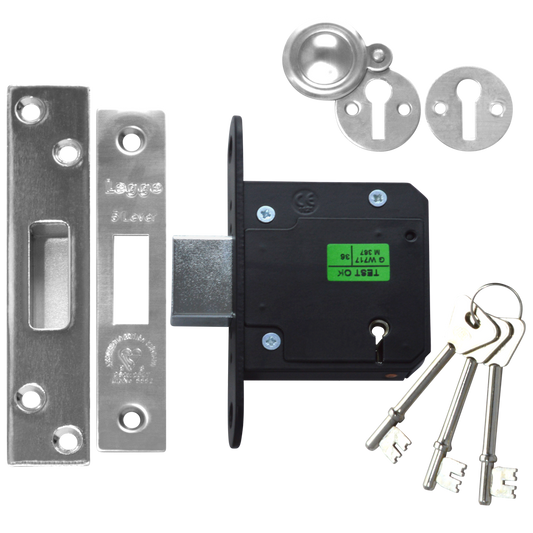 LEGGE New Style N5641 & N5761 5 Lever Deadlock - 76mm SS KD Boxed
