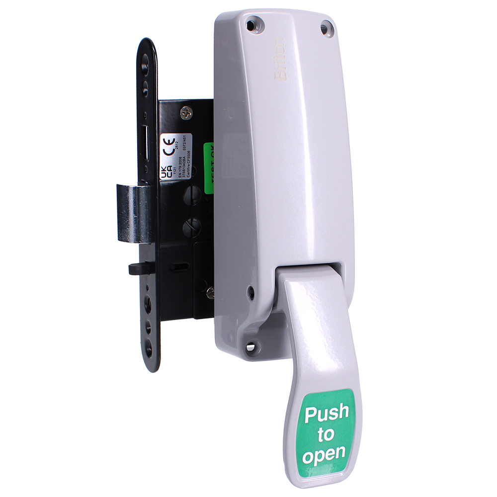 BRITON 389.N Push Pad Emergency Exit Mortice Nightlatch - Silver Enamelled