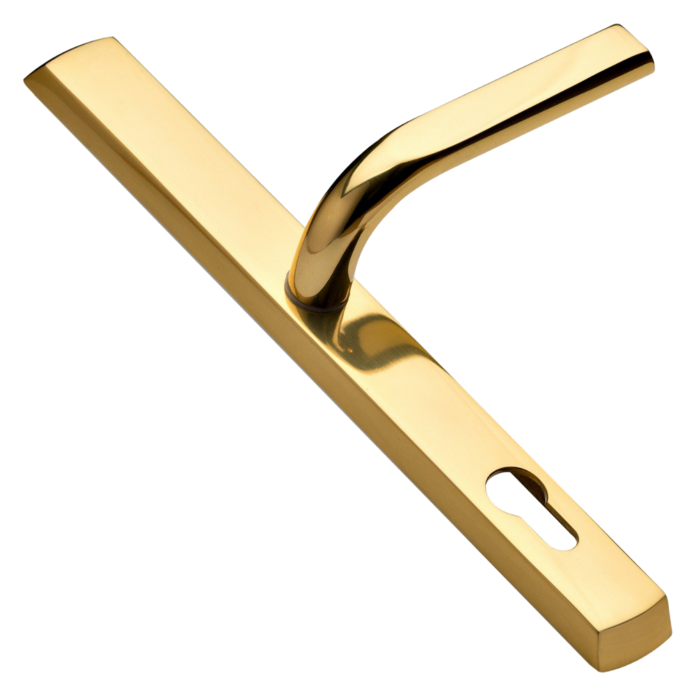 LOXTA 92 Lever/Lever UPVC Furniture - 278mm Backplate - Polished Gold