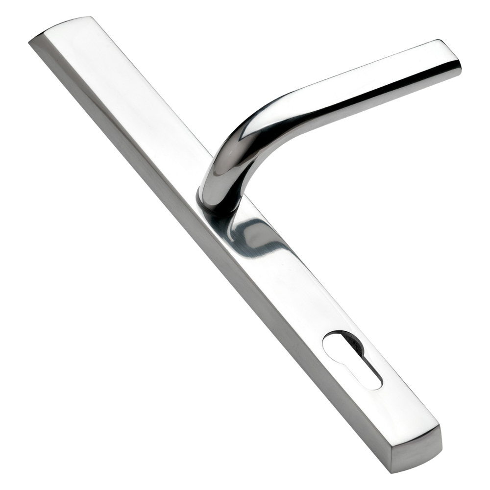 LOXTA 92 Lever/Lever UPVC Furniture - 278mm Backplate - Polished Silver