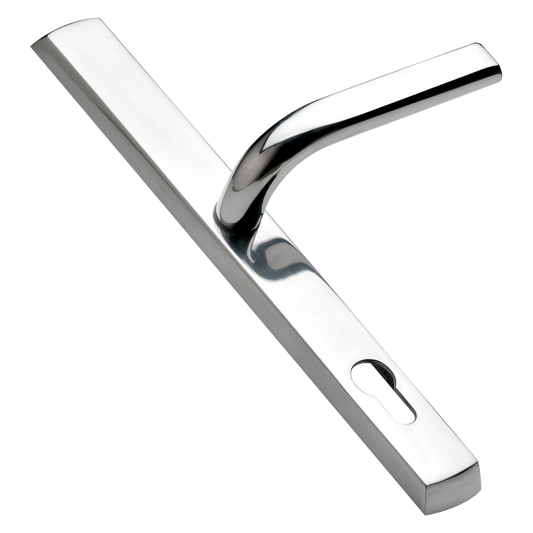 LOXTA 92 Lever/Lever UPVC Furniture - 278mm Backplate - Polished Silver