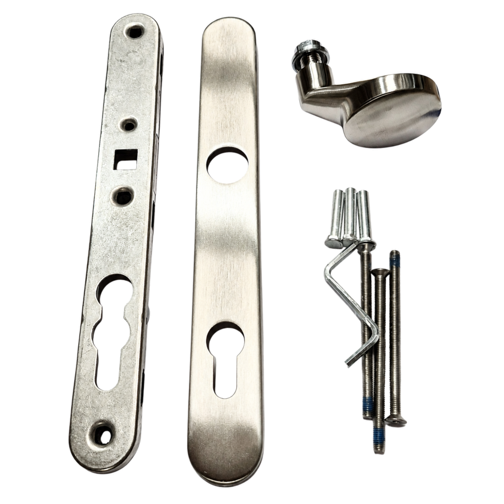 GU B-72640-61-0-8 BKS Narrow Stile Half-Set Knob With Backplate - Satin Stainless Steel
