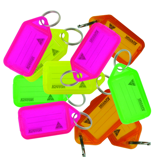 KEVRON ID38 Tags Bag of 50 Assorted Colours Fluorescent - Assorted Fluorescent