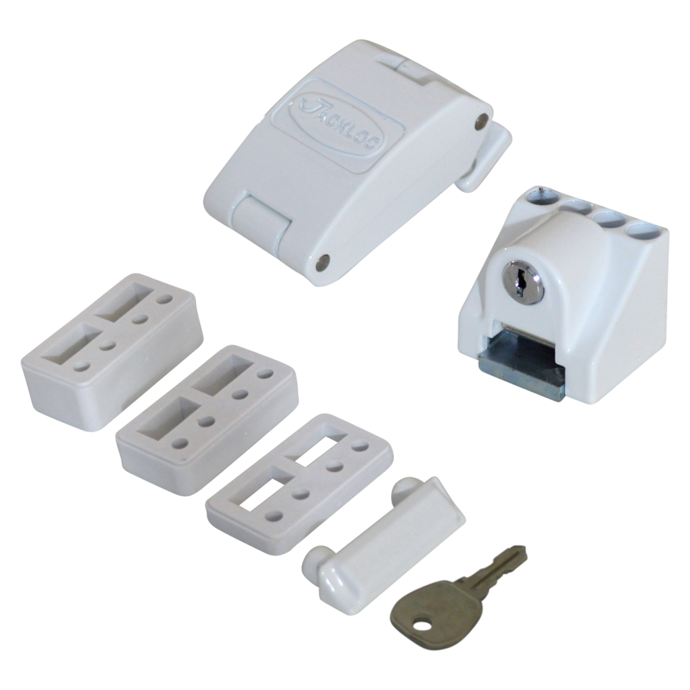 JACKLOC Titan Robust Folding Window Restrictor - White