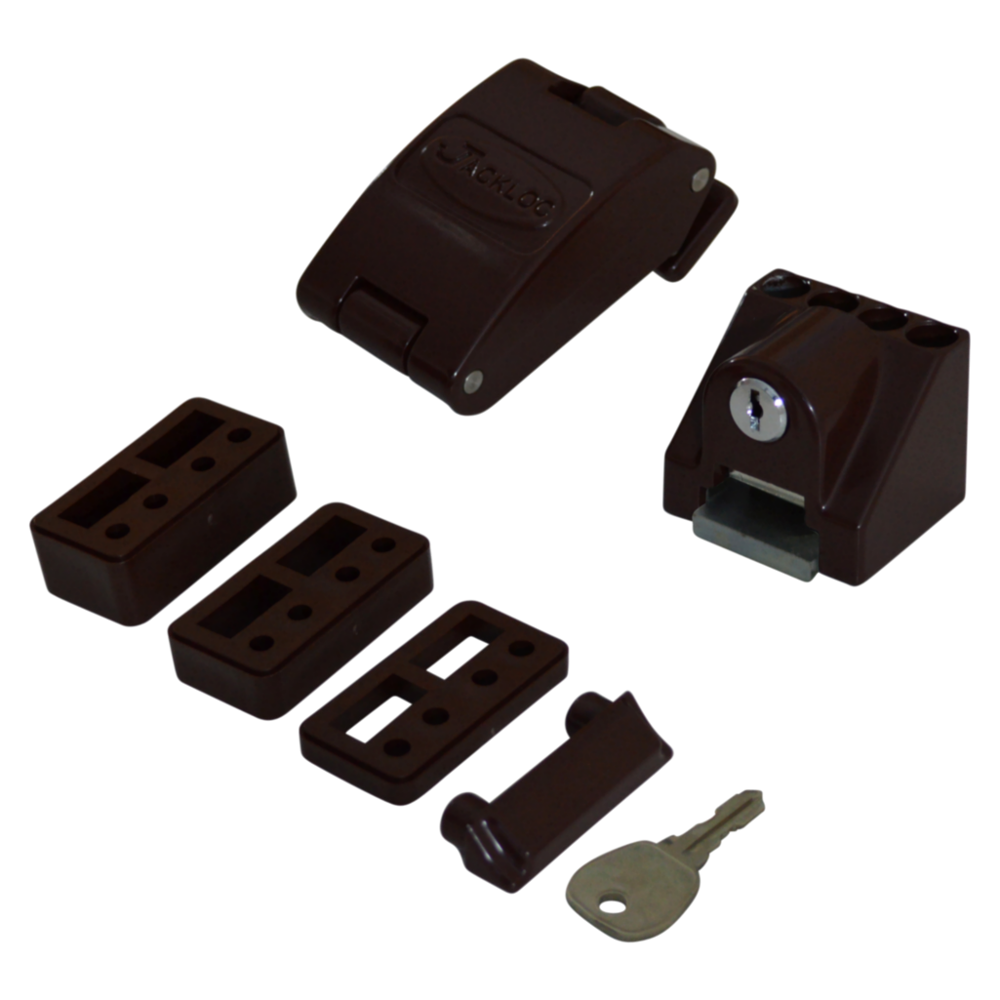 JACKLOC Titan Robust Folding Window Restrictor - Brown