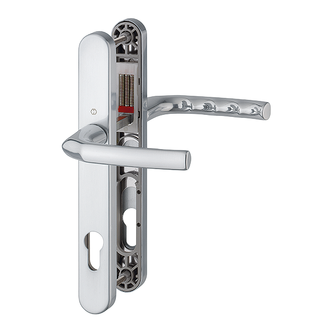 HOPPE Birmingham 92mm UPVC Lever Door Furniture 215mm Screw Centers 1117/3810N - Satin Polished Chrome