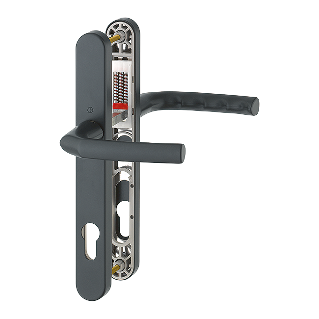 HOPPE Birmingham 92mm UPVC Lever Door Furniture 215mm Screw Centers 1117/3810N - Black
