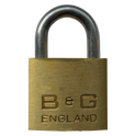 B&G Warded Brass Open Shackle Padlock - Steel Shackle - 38mm KD - D102