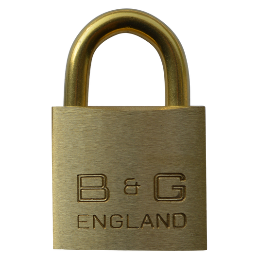 B&G Warded Brass Open Shackle Padlock - Brass Shackle - 38mm KA `D4` - D102B