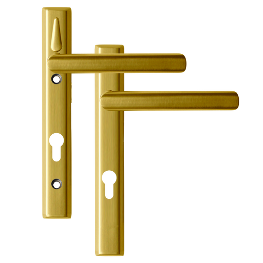 LOXTA Stealth Double Locking Lever Handle (Euro External) - 122mm 92PZ - Polished Gold