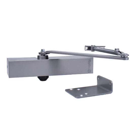 UNION RETRO V Size 3-4 Overhead Door Closer - Silver