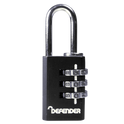 DEFENDER Black Diecast Combination Padlock - 20mm