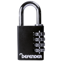 DEFENDER Black Diecast Combination Padlock - 40mm
