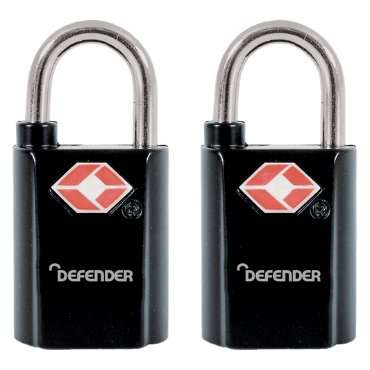 DEFENDER TSA Travel Sentry Padlock - Key Locking - 20mm KA Twin Pack