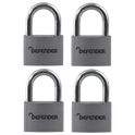DEFENDER Aluminium Open Shackle Padlock - 40mm KA 4 Pack