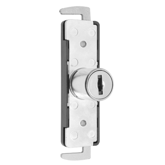 L&F 5825 Double Claw Cupboard Lock  - Chrome With Black Backplate