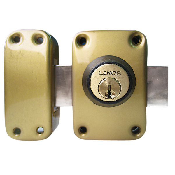 LINCE Rim Deadlock 3916 Keyed Both Sides - Gold - Keyed Both Sides
