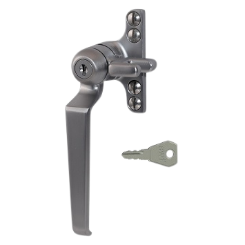 STEEL WINDOW FITTINGS B195 Key Locking Window Handle - LH Satin Chrome