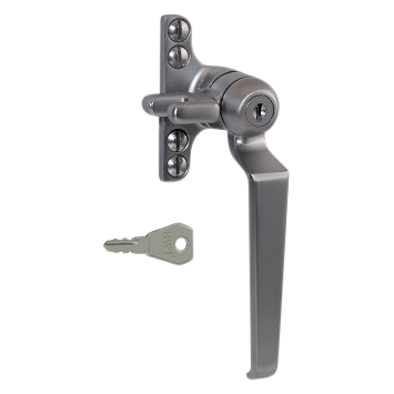 STEEL WINDOW FITTINGS B195 Key Locking Window Handle - RH Satin Chrome