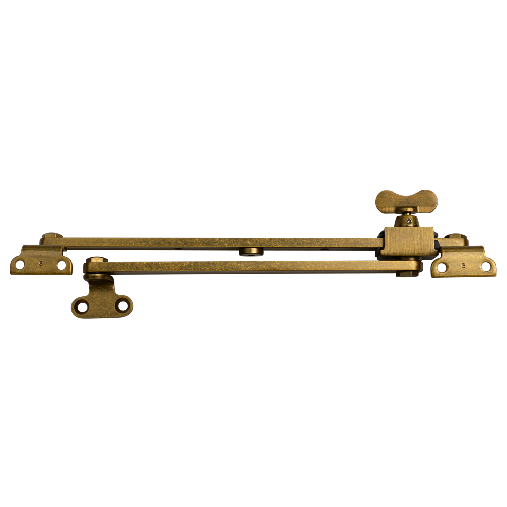 STEEL WINDOW FITTINGS B59 OG Slide Stay Butterfly - 300mm x 240mm Antique Brass