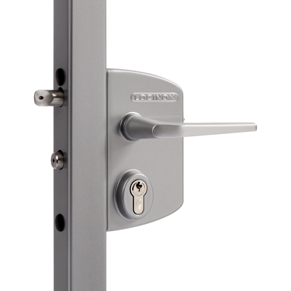 LOCINOX Surface Mounted Gate Lock - LAKQ3030 U2 Silver (30mm - 50mm)