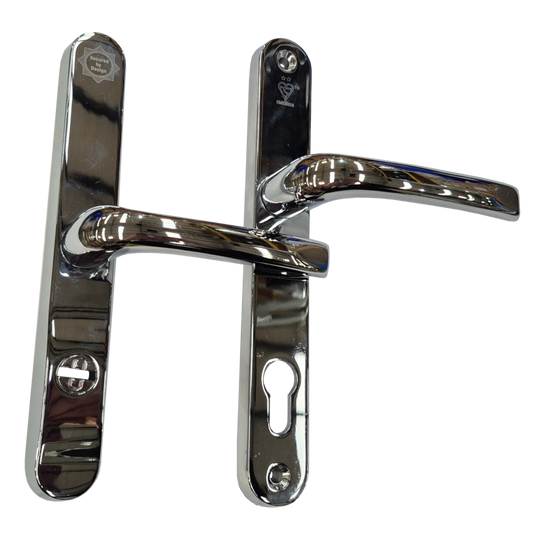 MILA Kite Secure PAS24 2 Star 240mm Lever/Lever Door Furniture 92/62 Centres - Chrome - Bagged