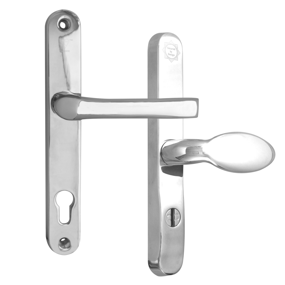 MILA Kite Secure PAS24 2 Star 240mm Lever/Pad Door Furniture 92/62 Centres - Chrome - Bagged