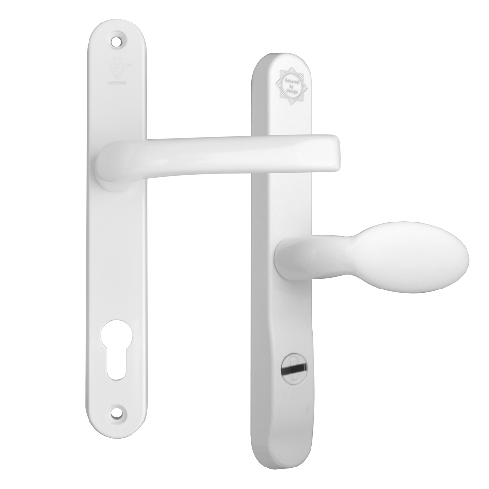 MILA Kite Secure PAS24 2 Star 240mm Lever/Pad Door Furniture 92/62 Centres - White - Bagged