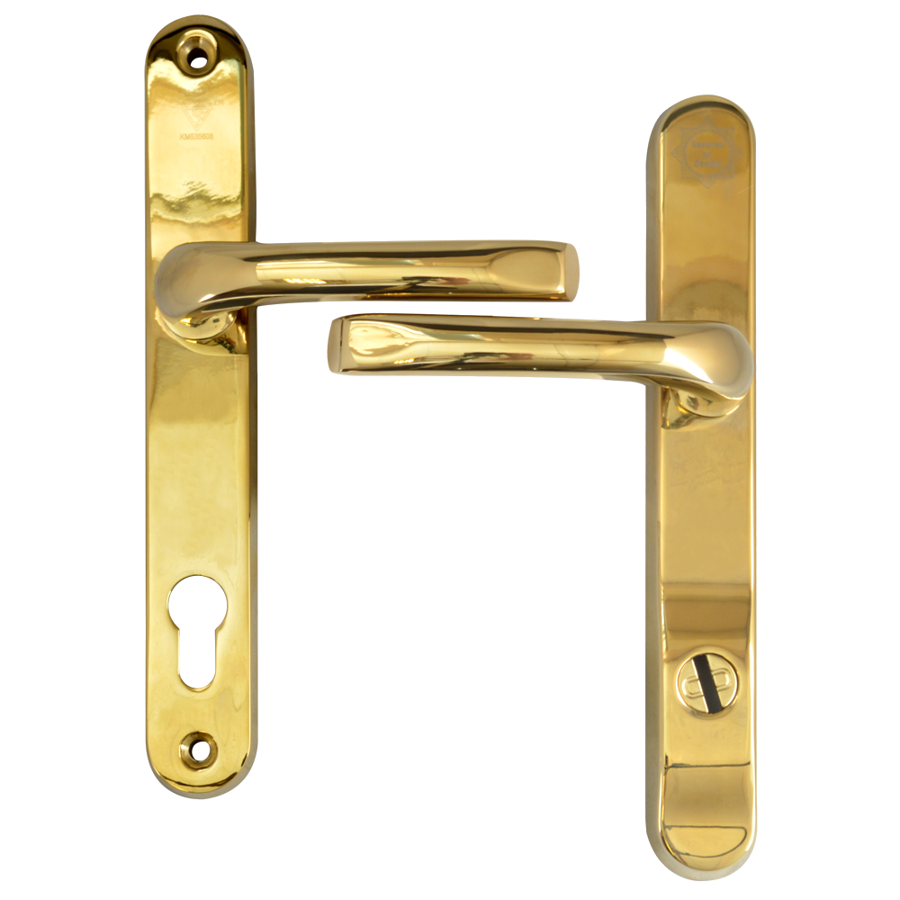 MILA Kite Secure PAS24 2 Star 240mm Lever/Lever Door Furniture - Gold - Bagged