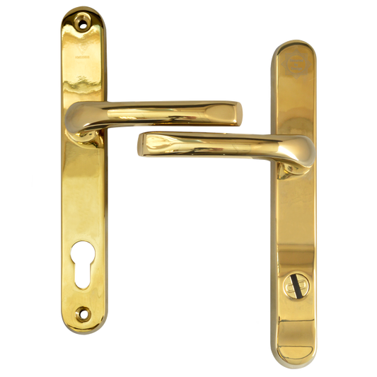MILA Kite Secure PAS24 2 Star 240mm Lever/Lever Door Furniture - Gold - Bagged
