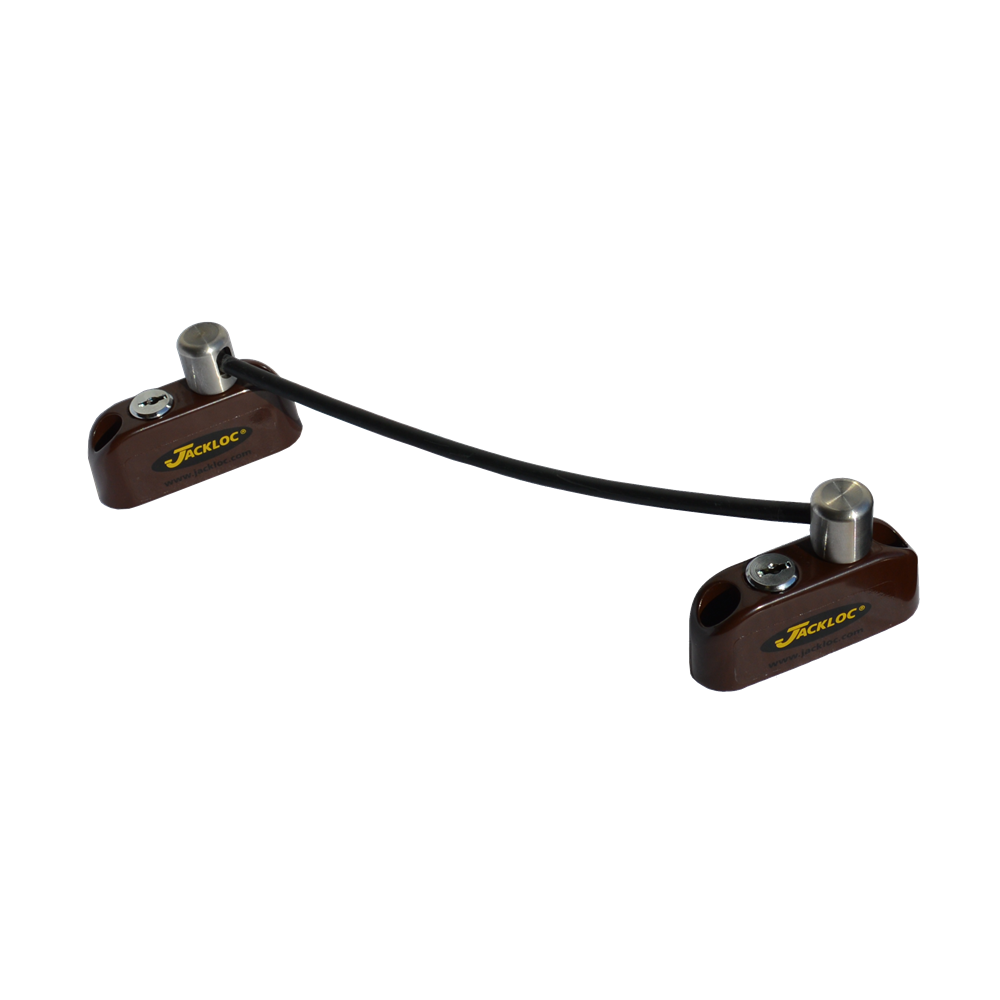 JACKLOC Pro-5 Duo Lockable Double Bullet Window Restrictor - Brown