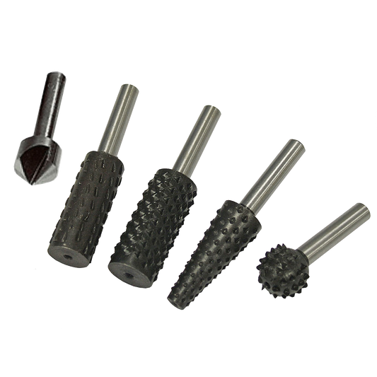 FAITHFULL Set of 4 Rotary Rasps Plus Countersink - 5 Piece Set - 5 Piece Set
