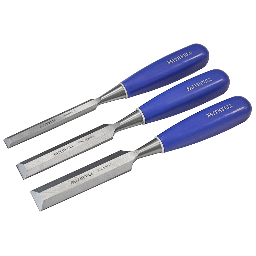 FAITHFULL Bevel Edge Chisel Set - 3 Piece Set - 3 Piece Set